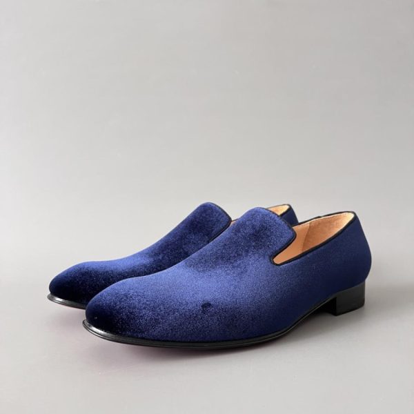 repliche,replica,perfette,siti di,affidabili,migliori siti,dove comprare,1:1,scarpe da ginnastica Mocassini slip-on con punta tonda Christian Louboutin, comodi ed eleganti, da uomo, blu (J3CQ2).