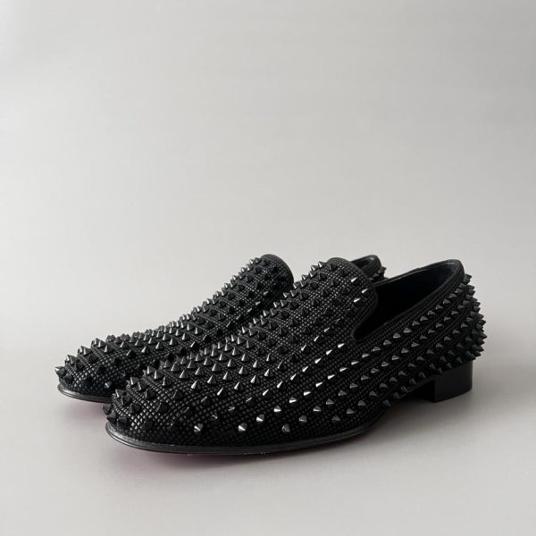 repliche,replica,perfette,siti di,affidabili,migliori siti,dove comprare,1:1,scarpe da ginnastica Christian Louboutin, eleganti scarpe casual slip-on da uomo con borchie, nere (IUTQ6)