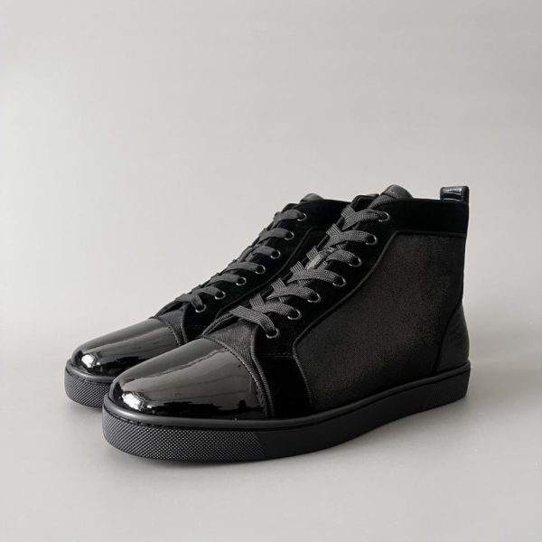 repliche,replica,perfette,siti di,affidabili,migliori siti,dove comprare,1:1,scarpe da ginnastica Sneakers alte Christian Louboutin Lou Spikes, tutte nere (DG1YM)