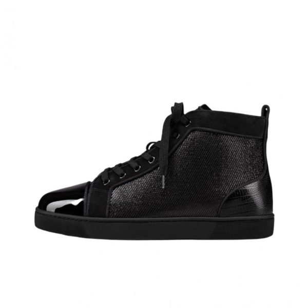 repliche,replica,perfette,siti di,affidabili,migliori siti,dove comprare,1:1,scarpe da ginnastica Sneakers alte Christian Louboutin Lou Spikes, tutte nere (06IE7)