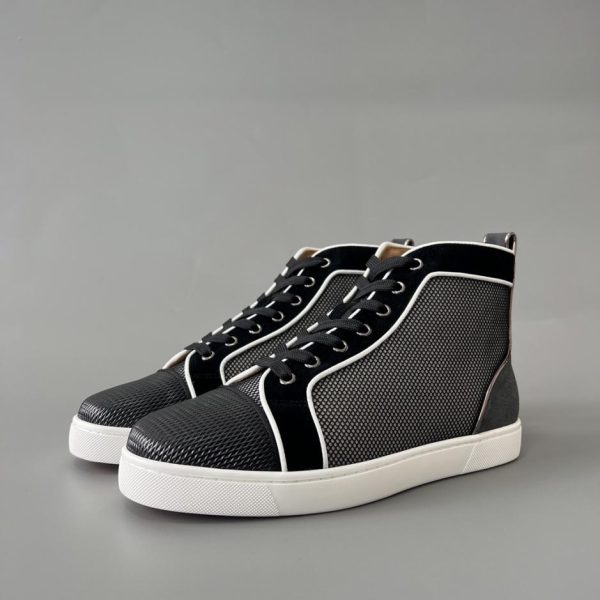 repliche,replica,perfette,siti di,affidabili,migliori siti,dove comprare,1:1,scarpe da ginnastica Christian Louboutin Lou Spikes Sneakers alte con motivo a righe verdi (UV3FL)