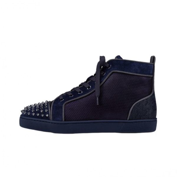 repliche,replica,perfette,siti di,affidabili,migliori siti,dove comprare,1:1,scarpe da ginnastica Sneakers alte Christian Louboutin Lou Spikes con borchie blu scuro (X0Z8T)