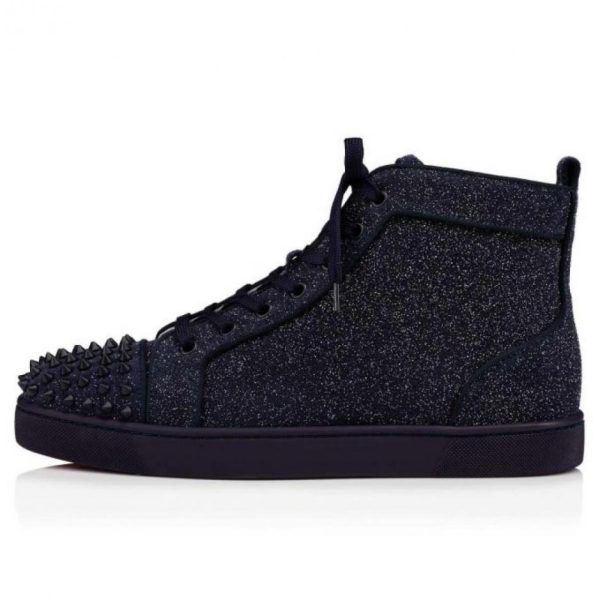 repliche,replica,perfette,siti di,affidabili,migliori siti,dove comprare,1:1,scarpe da ginnastica Sneakers alte Christian Louboutin Lou Spikes, nere (QGS40)