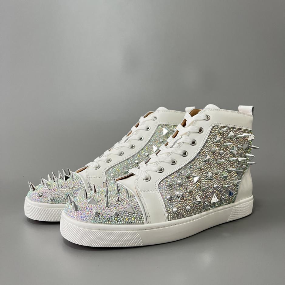 repliche,replica,perfette,siti di,affidabili,migliori siti,dove comprare,1:1,scarpe da ginnastica Sneakers alte Christian Louboutin Lou Spikes, in pelle bianca con borchie di strass (MWTGM) repliche,replica,perfette,siti di,affidabili,migliori siti,dove comprare,1:1,scarpe da ginnastica Sneakers alte Christian Louboutin Lou Spikes, in pelle bianca con borchie di strass (MWTGM)
