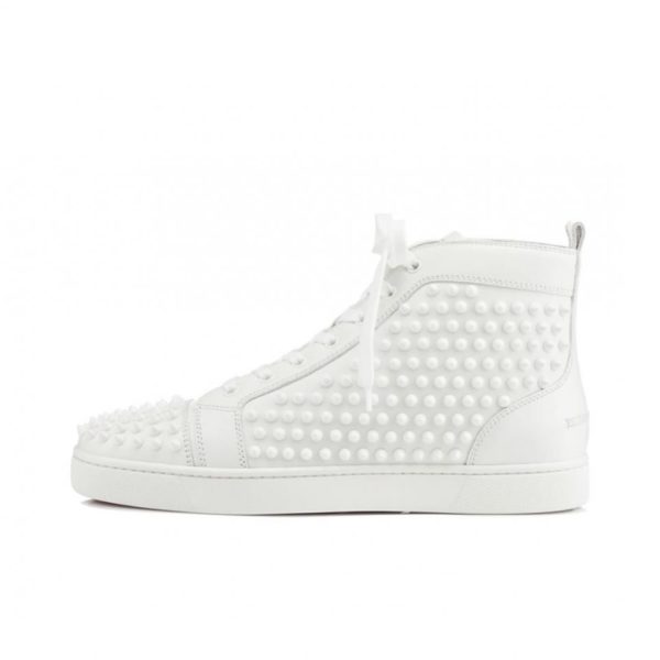 repliche,replica,perfette,siti di,affidabili,migliori siti,dove comprare,1:1,scarpe da ginnastica Sneakers alte Christian Louboutin Lou Spikes, bianche con borchie (BMGQW)