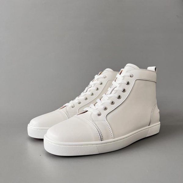 repliche,replica,perfette,siti di,affidabili,migliori siti,dove comprare,1:1,scarpe da ginnastica Sneakers alte Christian Louboutin Lou Spikes in pelle bianca (ZQOO9)