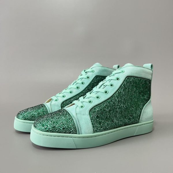 repliche,replica,perfette,siti di,affidabili,migliori siti,dove comprare,1:1,scarpe da ginnastica Sneakers alte Christian Louboutin Lou Spikes, completamente tempestate di strass (BOACA)