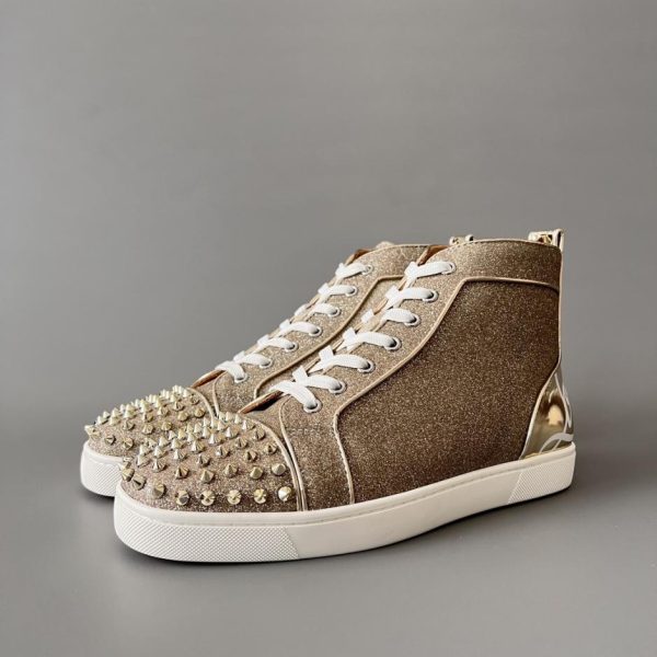 repliche,replica,perfette,siti di,affidabili,migliori siti,dove comprare,1:1,scarpe da ginnastica Sneakers alte Christian Louboutin Lou Spikes con borchie dorate (UIL6T)