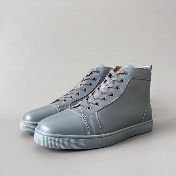 repliche,replica,perfette,siti di,affidabili,migliori siti,dove comprare,1:1,scarpe da ginnastica Sneakers alte Christian Louboutin Lou Spikes in pelle blu nebbia (OGQWQ)