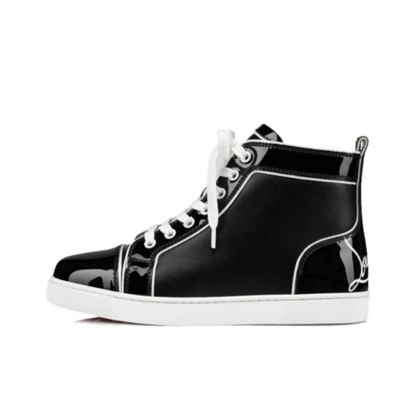 repliche,replica,perfette,siti di,affidabili,migliori siti,dove comprare,1:1,scarpe da ginnastica Christian Louboutin Lou Spikes Sneakers alte, nere (2NUI7)
