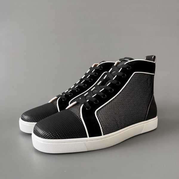 repliche,replica,perfette,siti di,affidabili,migliori siti,dove comprare,1:1,scarpe da ginnastica Sneakers alte Christian Louboutin Lou Spikes, nere (UNBTK)