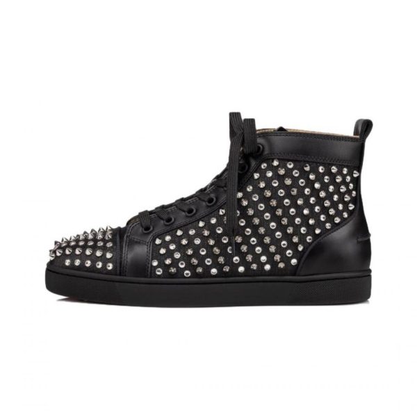 repliche,replica,perfette,siti di,affidabili,migliori siti,dove comprare,1:1,scarpe da ginnastica Sneakers alte Christian Louboutin Lou Spikes con borchie nere (64F9U)