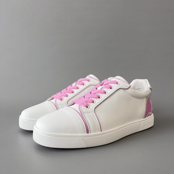 repliche,replica,perfette,siti di,affidabili,migliori siti,dove comprare,1:1,scarpe da ginnastica Christian Louboutin Louis Junior Spikes Sneakers basse, bianco/rosa (QSIEU)
