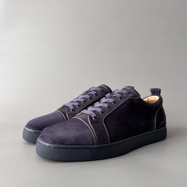 repliche,replica,perfette,siti di,affidabili,migliori siti,dove comprare,1:1,scarpe da ginnastica Sneakers basse Christian Louboutin Louis Junior Spikes, ricamo viola scuro (CA0ZS)