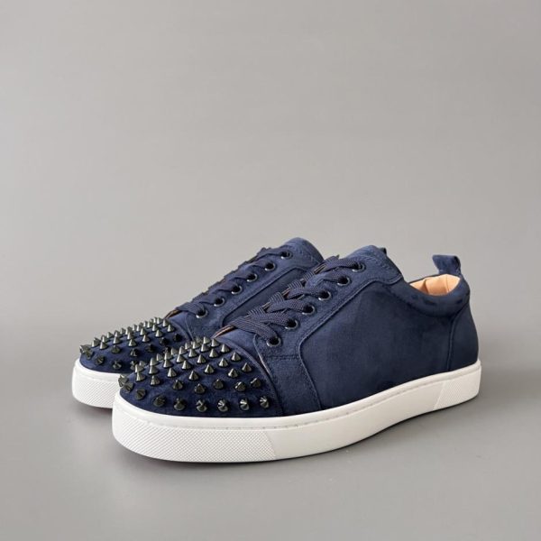 repliche,replica,perfette,siti di,affidabili,migliori siti,dove comprare,1:1,scarpe da ginnastica Sneakers basse Christian Louboutin Louis Junior Spikes, blu scuro (UGWSR)