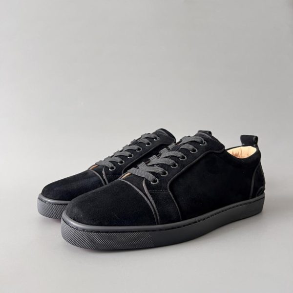 repliche,replica,perfette,siti di,affidabili,migliori siti,dove comprare,1:1,scarpe da ginnastica Sneakers basse Christian Louboutin Louis Junior Spikes con ricami neri (AHI0O)