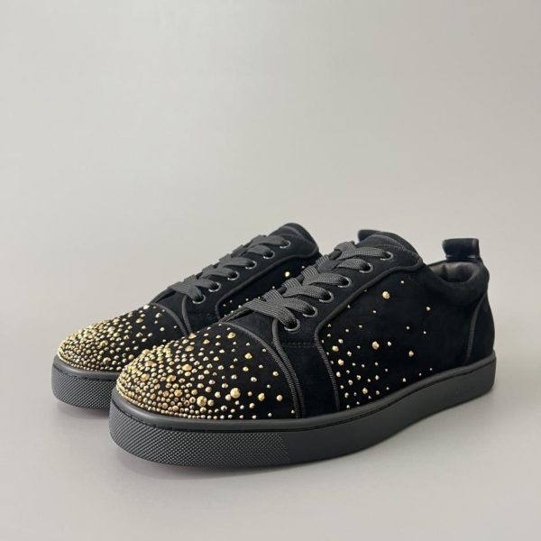 Sneakers basse Christian Louboutin Louis Junior Spikes Gold Diamond (E7A51)