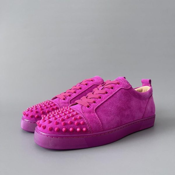 repliche,replica,perfette,siti di,affidabili,migliori siti,dove comprare,1:1,scarpe da ginnastica Sneakers basse con borchie Christian Louboutin Louis Junior Spikes, fucsia (B4VXA)