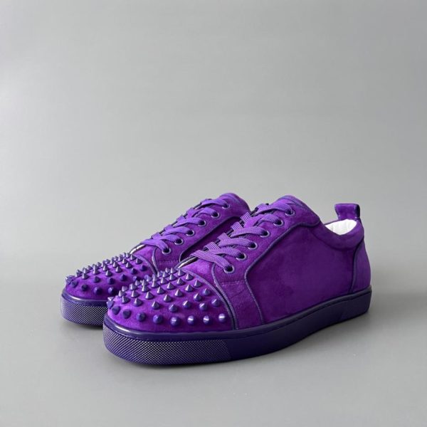 Sneakers basse Christian Louboutin Louis Junior Spikes viola (HXLO5)