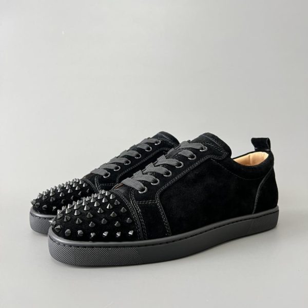 repliche,replica,perfette,siti di,affidabili,migliori siti,dove comprare,1:1,scarpe da ginnastica Sneakers basse con borchie Christian Louboutin Louis Junior Spikes, nere (ACVF6)