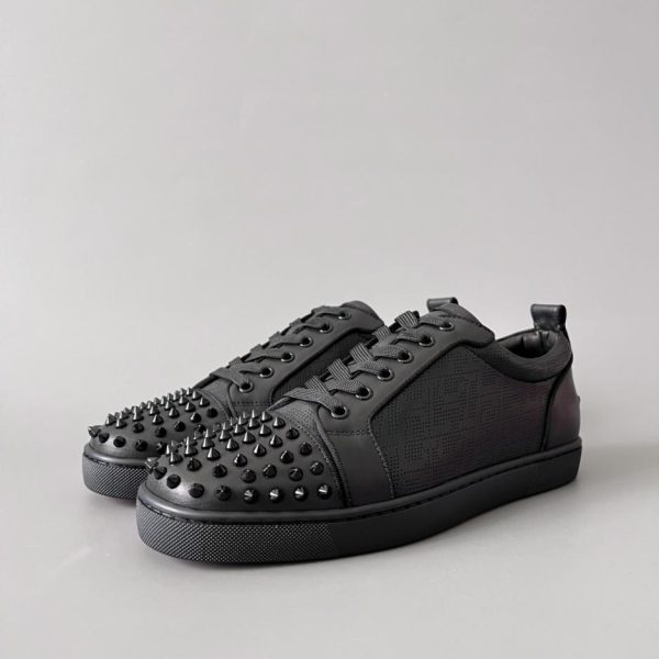 repliche,replica,perfette,siti di,affidabili,migliori siti,dove comprare,1:1,scarpe da ginnastica Sneakers basse Christian Louboutin Louis Junior Spikes, nere (W8JIV)
