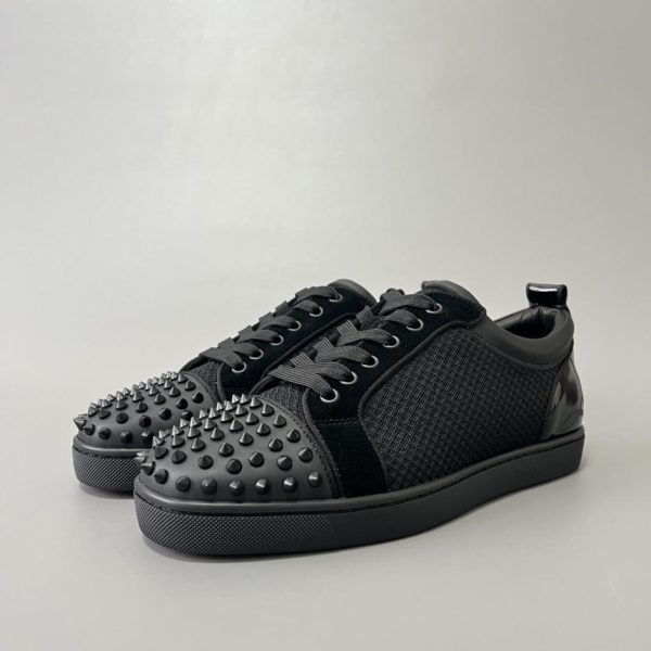 repliche,replica,perfette,siti di,affidabili,migliori siti,dove comprare,1:1,scarpe da ginnastica Sneakers basse Christian Louboutin Louis Junior Spikes, nere (6D5JY)