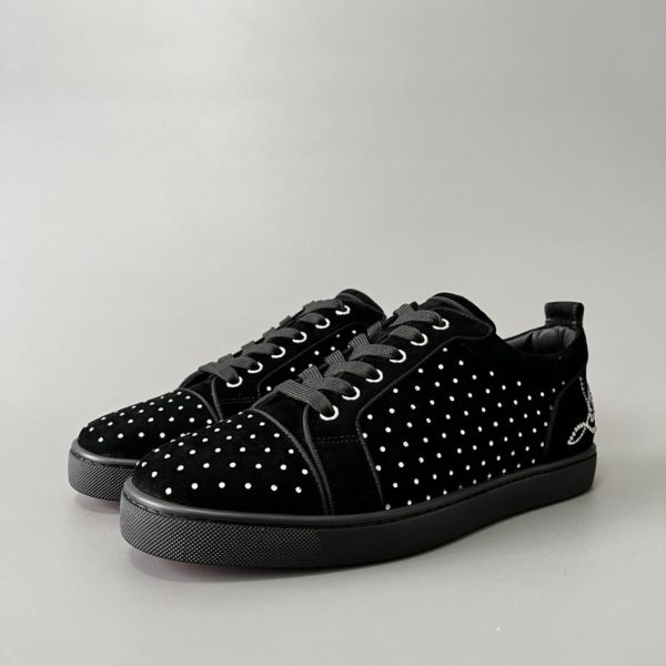 Sneakers basse Christian Louboutin Louis Junior Spikes Silver Diamond (21ONV)
