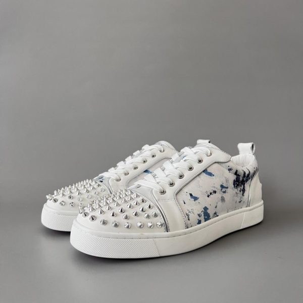 Sneakers basse Christian Louboutin Louis Junior, tessuto bianco (QKO3Q)