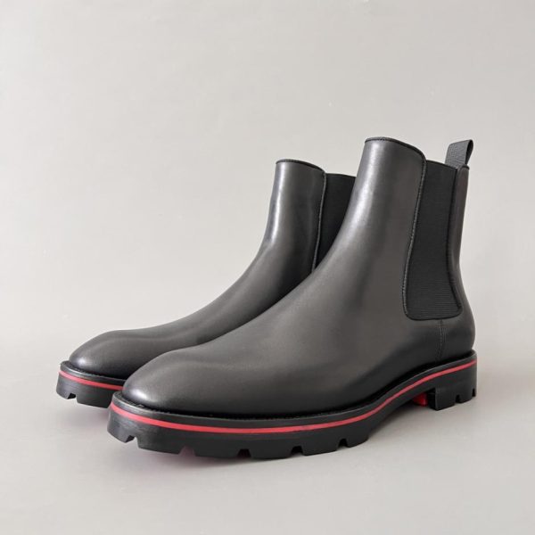 repliche,replica,perfette,siti di,affidabili,migliori siti,dove comprare,1:1,scarpe da ginnastica Stivaletti Chelsea Christian Louboutin, pelle di vitello nera (22DQ8)