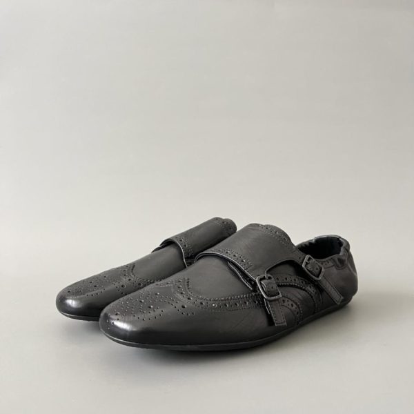 repliche,replica,perfette,siti di,affidabili,migliori siti,dove comprare,1:1,scarpe da ginnastica Scarpe casual PRADA Shuffle in pelle di vitello con cinturino a doppia fibbia, da uomo, nero (0TOQL)