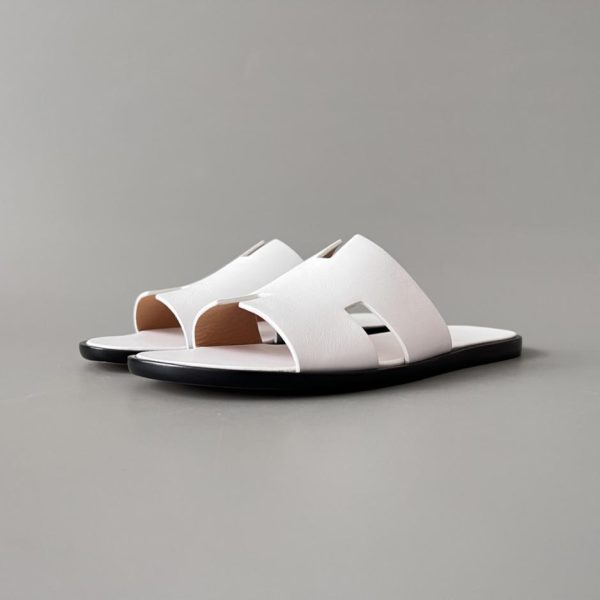 repliche,replica,perfette,siti di,affidabili,migliori siti,dove comprare,1:1,scarpe da ginnastica Sandali piatti slip-on HERMES Izmir, da uomo, bianchi (5F7VU)