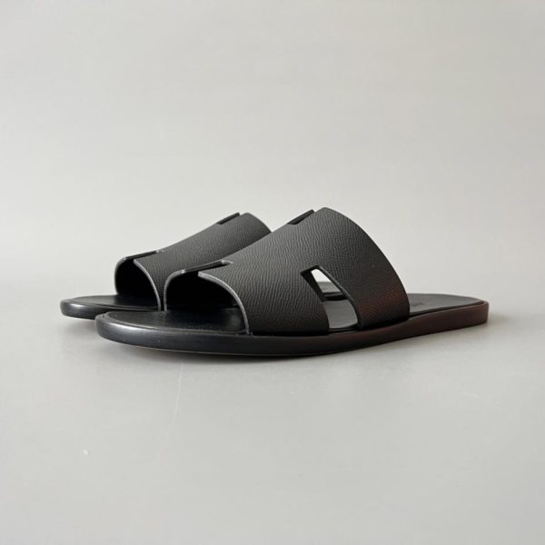 repliche,replica,perfette,siti di,affidabili,migliori siti,dove comprare,1:1,scarpe da ginnastica Sandali piatti slip-on HERMES Izmir, da uomo, neri (QBCU5)