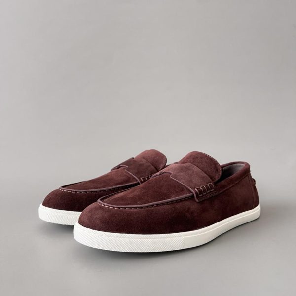 repliche,replica,perfette,siti di,affidabili,migliori siti,dove comprare,1:1,scarpe da ginnastica Mocassini slip-on con punta tonda in pelle di vitello Job Job HERMES, scarpe casual da uomo, color cioccolato (HBBH2)