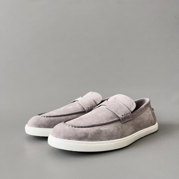 repliche,replica,perfette,siti di,affidabili,migliori siti,dove comprare,1:1,scarpe da ginnastica Mocassini slip-on con punta tonda in pelle di vitello HERMES Job Job, scarpe casual da uomo, grigio (0Q5EG)