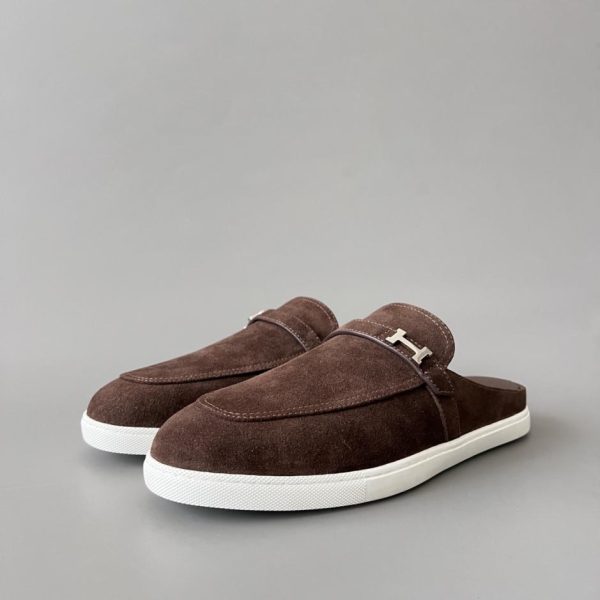 repliche,replica,perfette,siti di,affidabili,migliori siti,dove comprare,1:1,scarpe da ginnastica HERMES Likely Likely Mule slip-on in pelle di capra con punta tonda (BQWQW)