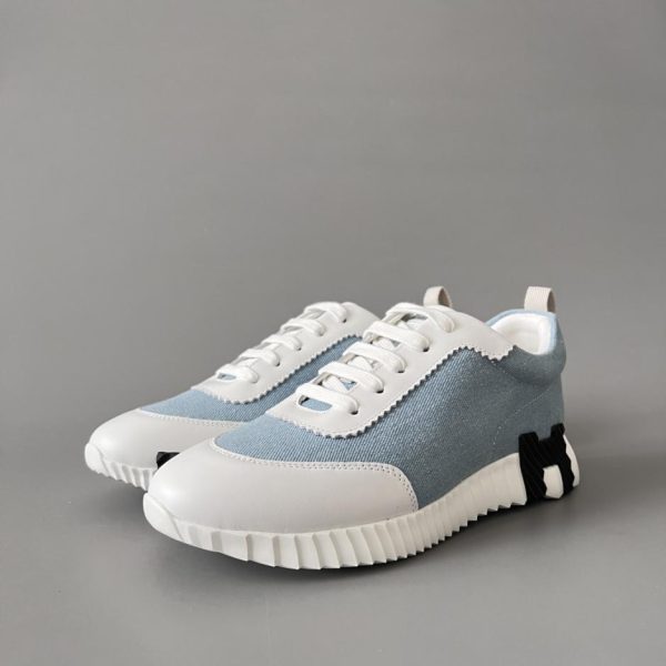 repliche,replica,perfette,siti di,affidabili,migliori siti,dove comprare,1:1,scarpe da ginnastica HERMES Bouncing, scarpe basse con punta tonda, stringate, casual, bianche e blu, stile unisex (EN4X7)