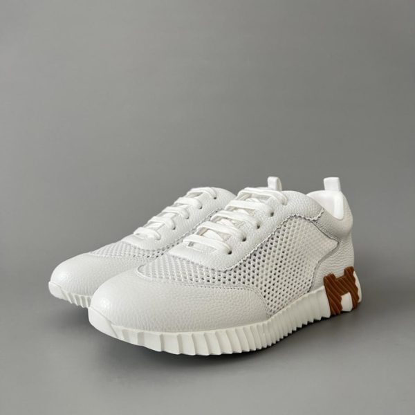 repliche,replica,perfette,siti di,affidabili,migliori siti,dove comprare,1:1,scarpe da ginnastica HERMES Bouncing, scarpe basse con punta tonda, stringate, casual, stile unisex, in rete bianca (0IEUQ)