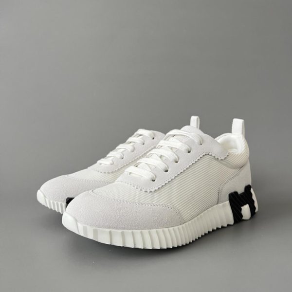 repliche,replica,perfette,siti di,affidabili,migliori siti,dove comprare,1:1,scarpe da ginnastica HERMES Bouncing, scarpe basse con punta tonda e lacci, stile casual unisex, bianche (WU50X)