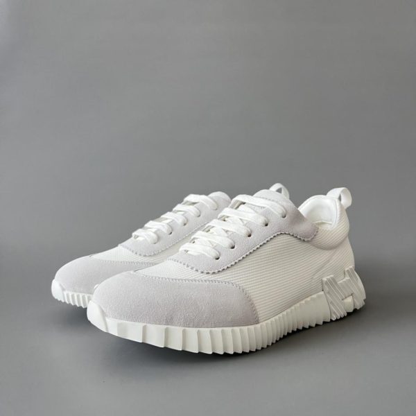 repliche,replica,perfette,siti di,affidabili,migliori siti,dove comprare,1:1,scarpe da ginnastica Scarpe casual con lacci e punta tonda basse HERMES Bouncing, bianche, stile unisex (D6FTO)