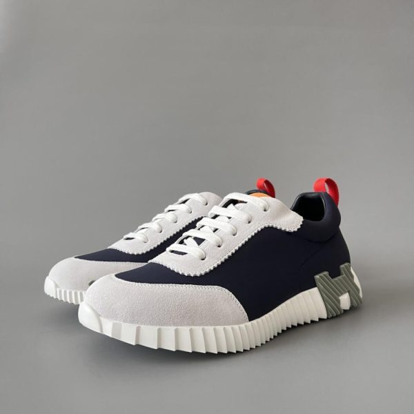 repliche,replica,perfette,siti di,affidabili,migliori siti,dove comprare,1:1,scarpe da ginnastica Scarpe casual con lacci e punta tonda basse HERMES Bouncing, stile unisex blu-grigio (FQN5L)