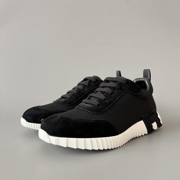 repliche,replica,perfette,siti di,affidabili,migliori siti,dove comprare,1:1,scarpe da ginnastica HERMES Bouncing, scarpe basse con punta tonda, stringate, casual, nere e bianche, stile unisex (JOLEJ)