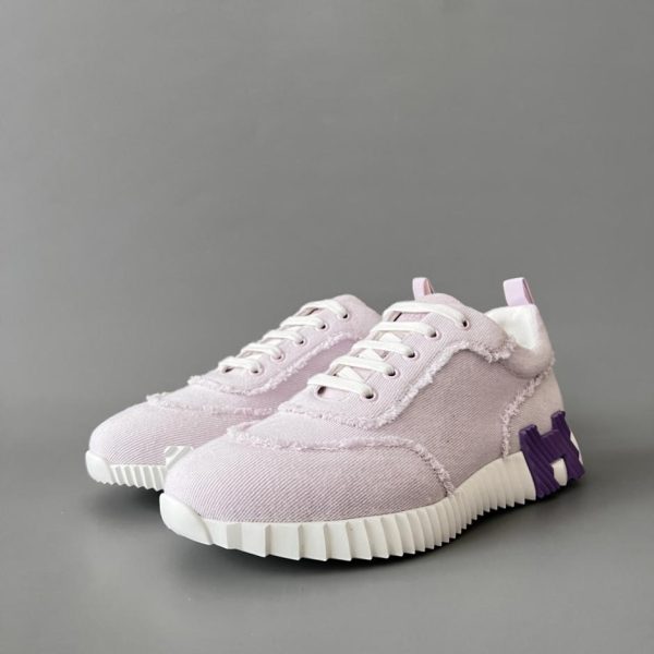 repliche,replica,perfette,siti di,affidabili,migliori siti,dove comprare,1:1,scarpe da ginnastica Scarpe casual basse con punta tonda e lacci in tela Bouncing di HERMES, viola chiaro, stile unisex (INRX1)