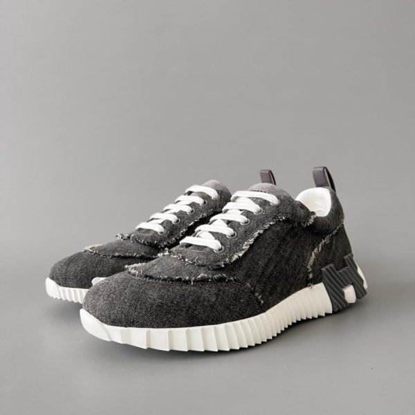 repliche,replica,perfette,siti di,affidabili,migliori siti,dove comprare,1:1,scarpe da ginnastica Scarpe casual basse con punta tonda e lacci in tela Bouncing di HERMES, grigio, unisex (ACZWQ)
