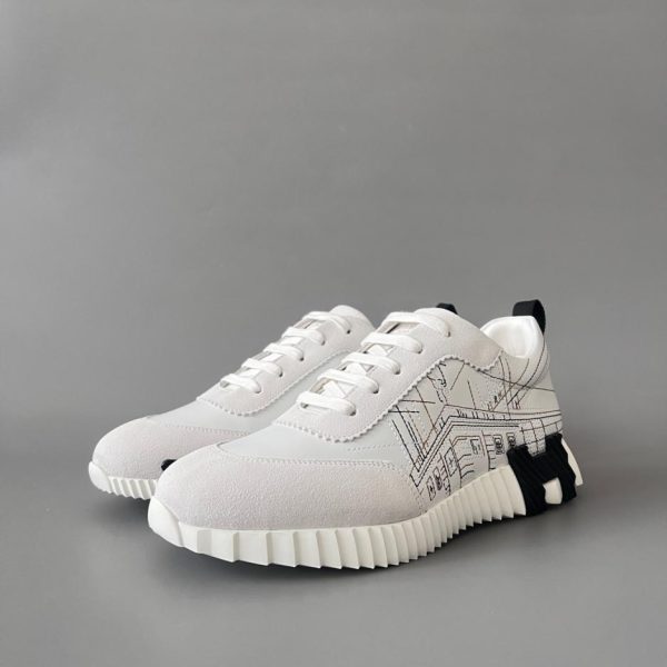 repliche,replica,perfette,siti di,affidabili,migliori siti,dove comprare,1:1,scarpe da ginnastica Scarpe casual basse con stampa logo in pelle di vitello HERMES Bouncing (XJKKM)