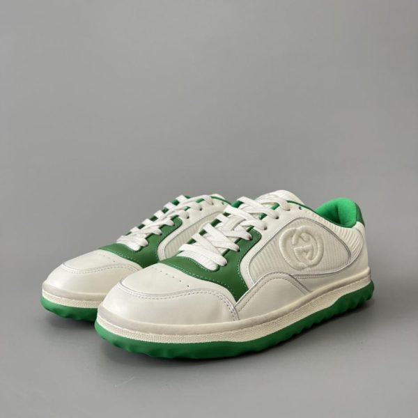 Sneakers basse con lacci GUCCI MAC80, da uomo, bianche e verdi (94REU)