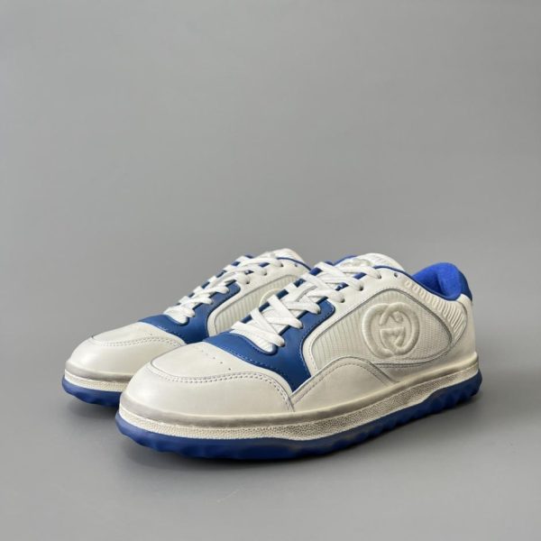 Sneakers basse con lacci GUCCI MAC80, da uomo, bianche e blu (878T4)