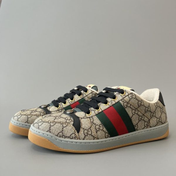 repliche,replica,perfette,siti di,affidabili,migliori siti,dove comprare,1:1,scarpe da ginnastica Sneakers Gucci Screener in tessuto anticato, stampa monogramma, stile maschile di qualità (3ZCYU)