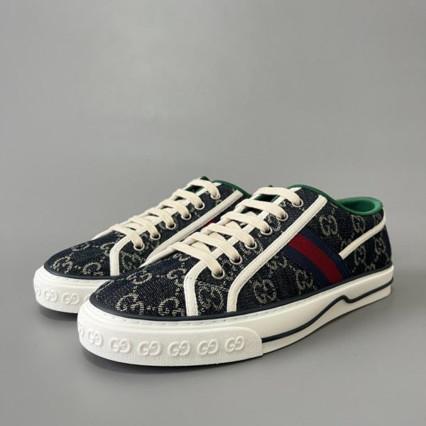 Sneakers Gucci Tennis serie 1977, importazione di alta qualità, modello maschile blu, bianco e rosso (J7ZUT)
