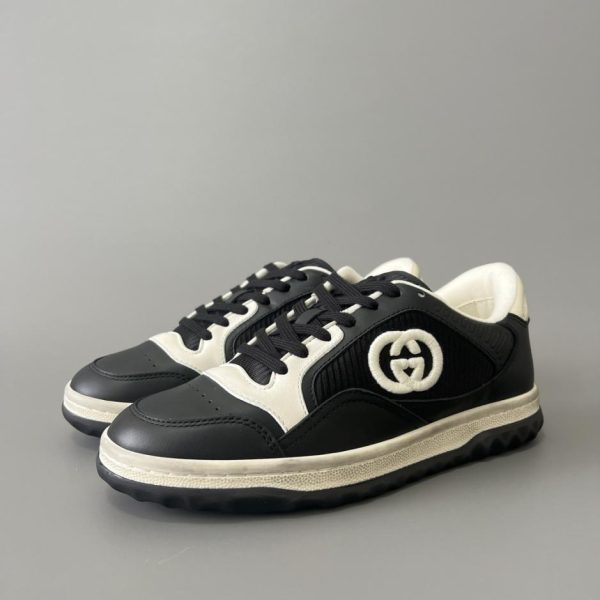 repliche,replica,perfette,siti di,affidabili,migliori siti,dove comprare,1:1,scarpe da ginnastica Sneakers basse con lacci GUCCI MAC80, nere e bianche, stile unisex (38GF0)