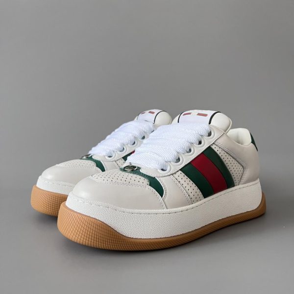 repliche,replica,perfette,siti di,affidabili,migliori siti,dove comprare,1:1,scarpe da ginnastica Collezione Gucci Screener, peluche bianco, stile unisex di qualità (QVFB3)